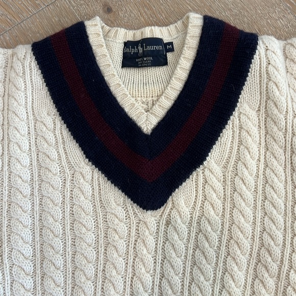 Vintage Ralph Lauren RLL wool Varsity Collegiate Sweater Medium Preppy - Picture 2 of 6